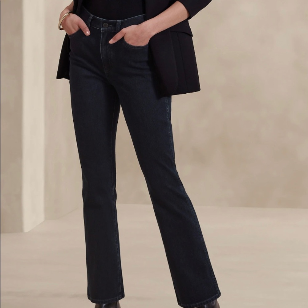 Banana Republic the crop boot cut dark wash jeans.